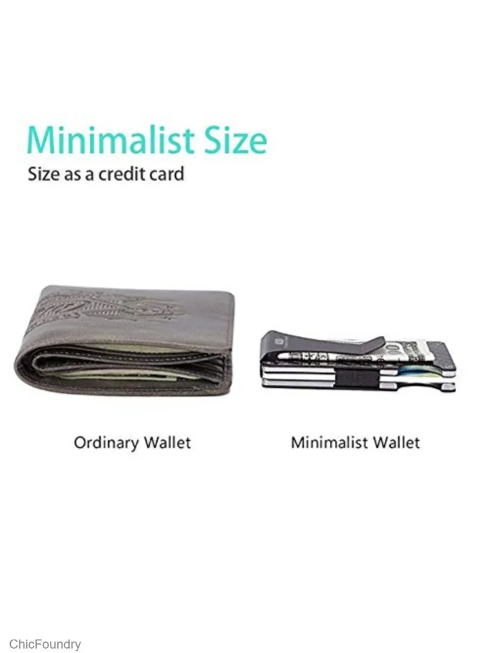 Slim Carbon Fiber Wallet RFID Blocking Money Clip Minimalist
